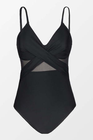 Forest Swimsuit Cross Neckline Detail