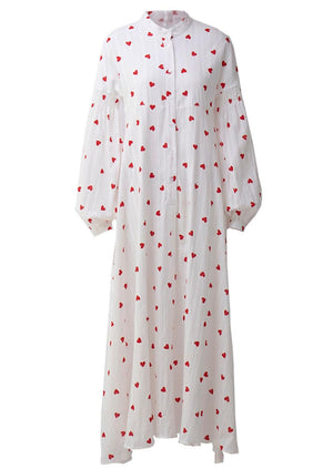 Ophelia Maxi Dress Hearts Pattern