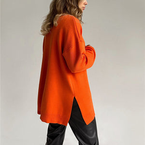 Oversize High Collar Tricot Blouse