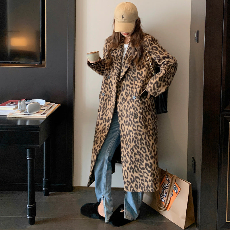 Long Leopard Print Coat