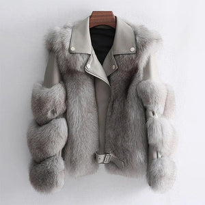 Arctic Luxury Leather Fur Jacket