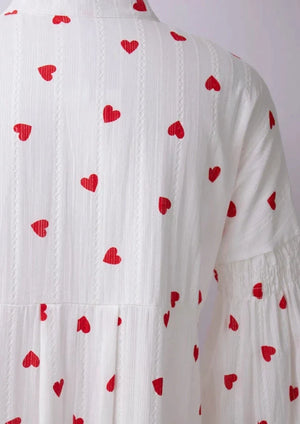 Ophelia Maxi Dress Hearts Pattern