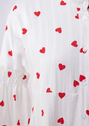 Ophelia Maxi Dress Hearts Pattern