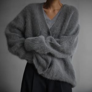 Wool Blend Knitted Cardigan Coat