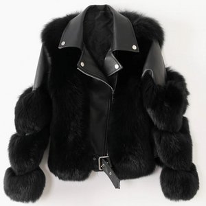 Arctic Luxury Leather Fur Jacket