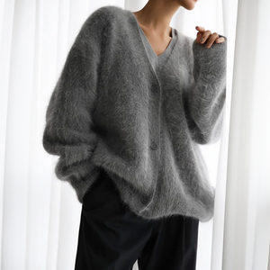 Wool Blend Knitted Cardigan Coat